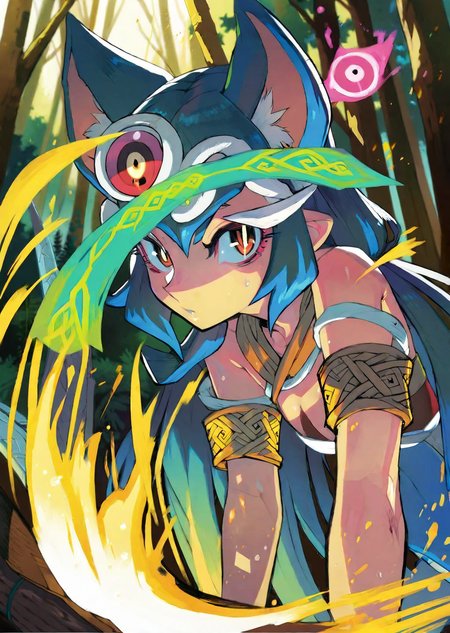 by hata, by ninomae by yogisya,
1girl 
extremely beautiful detailed piercing eyes,
1 female druid healing animals in forest. glowing particles, celtic knot, mythical
masterpiece, best quality, high quality, highres, absurdres, very detailed, high resolution, sharp, sharp image, 8k, vivid, colorful, stunning, anime,   aesthetic