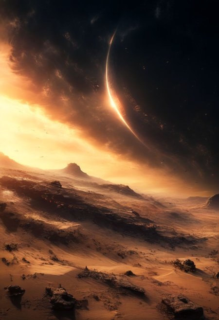 (POV view , DOF, first people view from the entrance, low angle shot:1.4),
(Ancient civilization, Alien Prometheus movie scene, dune movie scene:1.5), 
In the distant future, humans are spread across planets and ruled by an empire. The most important scene in the Dune movie, "Arrakis", was filmed in the Wadi Rum desert, the largest desert in Jordan, also known as the "Valley of the Moon". Some scenes were filmed in Rubou, Abu Dhabi, the Middle East. Shot in the Rub' al Khali desert. In addition to the desert landscape, the towering rocky scenery was also the main reason why it was chosen as the shooting location.
(Large Files, Ultra Realistic, 8K, 16k, FHD, HD, VFX, Perfect, Photography, composition, Architecture Sales Photography, Architecture Competition, Ultra High Resolution, Cinematography, High Resolution Image:1.1), (dramatic lighting, direct sunlight, ray tracing, clear shadow:1.2),  (real landscape:1.1), (blurred background:1.0), (urban background, more_details) ,
extremely detailed, hillscastel, <stardeaf-cold-arc>, great lighting, clear, Neo Classic