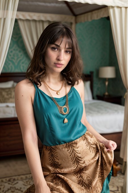 <lora:LCM_LoRA_Weights_SD15:1>,<lora:detail_slider_v4:1.2>,(sophisticated 28year old adult woman,cameltoe:1.3, Extremely muscular body build, extra long dark green Hairs, curtain bangs haircut, (necklace:1.2)), italian, mocha  skin, wearing a tiger print shirt, flared skirt, designer heels, black eyeshadow,blush, carrying a designer handbag, set in a boudoir, lavishly decorated with silk drapes, a four-poster bed with embroidered canopy, plush cushions scattered around, ornate vanity with a large mirror, a faint scent of perfume in the air ,(full body:1.3),(full shot:1.3),(wide shot:1.3),(full body portrait:1.3),from the side:1.1,microscopic photography, magnified, molecular, unseen worlds revealed, scientific exploration, capturing molecular details, professional imaging techniques, precise focusing, revealing hidden beauty, scientific discovery, artistic interpretation, nano scale, revealing the wonders of the unseen,