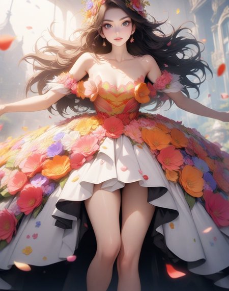 edgPetal, a woman wearing a dress made of flower petals ,wearing edgPetal
 <lora:edgPetalSDXL:0.8>
masterpiece, best quality, very aesthetic, absurdres