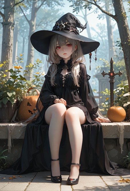 score_9, score_8_up, score_7_up, lvthn, a witch girl, adult, witch hat, sitting_sideways, full body, <lora:p-skin:1> <lora:sdxl_lightning_8step_lora:1> <lora:LVTHN:1,0,0,0,0,0,0,1,0,0,0,0>
