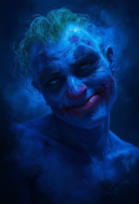 Indigo Deep Blue Hue Joker profile, Vibrant Glow