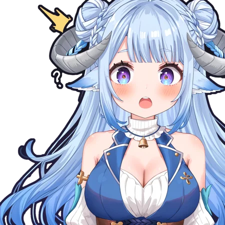 rating_questionable, 1girl, MinaiAruma, (open mouth:0.6), (shock:1.3), wide-eyed, (trembling:0.8), blue long hair, grey horn, (double bun:0.7), waistcoat, (cleavage:0.8), (chibi:0.4), sleeveless, looking at viewer BREAK
dark background, simple background, 
<lora:MinaiArumaXL_autismmixPony:1>, bust, masterpiece, newest, absurdres, rating_safe, sfw