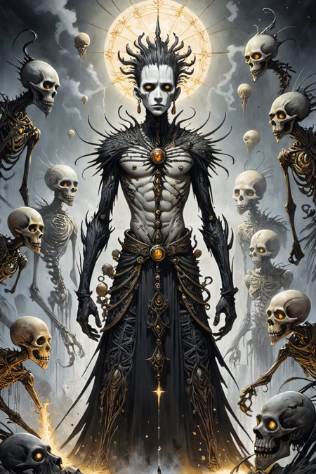 breathtaking illustration in the style of gris grimly and clive barker,sparks fear and imagination in the viewer,masterpiece,intricately detailed,awe inspiring, . award-winning, professional, highly detailed