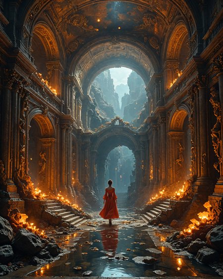 Factories producing broken time machines, Shuten Dōji, quantum-foam colosseum with,
 radioactive-mineral veins, Art Nouveau gold scrollwork, aerogel suspension tunnels in, underground-lava caverns, Biomechanical coral exoskeletons style, blackhole accretion disk halos,
<lora:tbh124-sdxl:0.15> style of Jean-Antoine Watteau,
<lora:tbh129-sdxl:0.15> style of Michael Cheval,
<lora:Sinozick:0.15>,
<lora:add-detail-xl:0.7>,
<lora:aidmaMJ6.1_v0.5_2:0.3> aidmamj6.1,
<lora:Flux-XL_Scenery:0.15> flux-scenery,
<lora:Flux-style-xl-lora:0.15> flux-style,
8K resolution, ultra-detailed cinematic composition, contemporary concept art style, volumetric magical atmosphere with ethereal glow, rich complementary color palette, vivid gradients and chiaroscuro contrast, dynamic perspective with layered depth of field, inspiring awe-inspiring mood, Unreal Engine 5 render quality, intricate textures, flawless anatomy, rule of thirds composition, luminous highlights, surreal ambiance, award-winning illustration, harmonious balance of light and shadow, photorealistic details, ArtStation trending, chromatic accents, nostalgic futurism, dreamlike serenity, bold creativity, professional finish, sharp focus, ambient background, fascinating dynamic motion,, Baroque art style, dynamic composition, dramatic lighting, rich colors, intricate details, professional-grade execution, captures the grandeur and theatricality of the Baroque period
