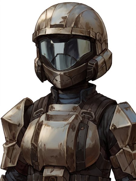 zPDXL2 , score 5_up,  <lora:Elin_(EA)-PonyXL-1024px-DAdp:1>, source_anime, hatching \(texture\), sketch
solo, portrait, face focus
<lora:ODST_Halo:0.72> ODST, helmet, armor, 
simple background, white background,