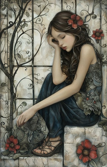 masterpiece,best quality,<lora:tbh220-sdxl:0.9>,illustration,style of Jessica Galbreth tech genius teenage girl