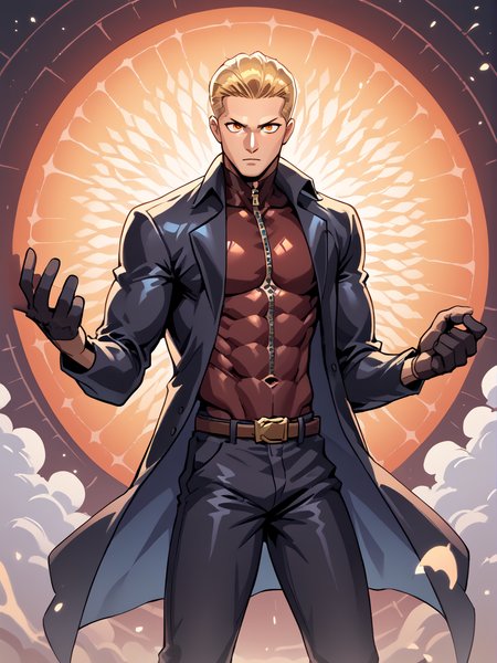PonyScores7, source_anime, ah1, best quality, (masterpiece:1.4), (high quality:1.4), sharp focus, 4k, absurd resolution, <lora:albertwesker-guy-PONYv1:0.8> albertwesker, albert wesker, 1boy, blonde, black gloves, sunglasses, belt, pants, black coat, black pants, looking at viewer, toned, athletic, fit, slicked back hair, black turtleneck, zipper, mature male, (graphene textured clothes), black boots,(on a very small island , shoutiing help), bad-hands-5, ((looking up expression)), <lora:xl_more_art-full_v1:0.2>, <lora:shinyskin2:0.2> glistening skin, <lora:aesthetic_anime_v1s:0.2>, <lora:Expressive_H:0.2> Expressiveh, <lora:hairdetailpxl:0.2> hairdetailpxl, <lora:detailxl:0.2> detailxl, (Over-the-shoulder shot), (focused, intense glare), slit pupils, short hair, (reddish orange eyes), best quality, amazing quality, best aesthetic, absurdres, <lora:expressive eyes:0.2> expressive eyes, <lora:eyedetailpxl:0.2> eyedetailpxl, illustration, Volumetric_Lighting, ultra-detailed, very aesthetic, intricate details, 8k, masterpiece, best_quality, (angular face, sharp_featured face), (space ecologist, a dedicated environmentalist with an ecosystem analyzer and a love for nature preserving alien ecosystems with care and a sense of responsibility)