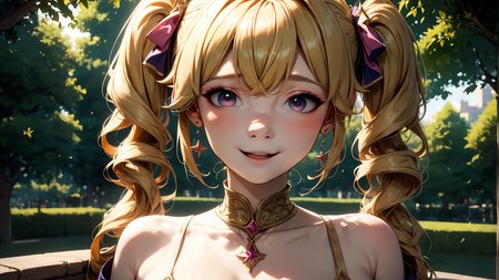 score_9, score_8_up, score_7_up, score_6_up, score_5_up, score_4_up score_9, score_8_up, score_7_up, score_6_up,  <lora:SDXL_Lora_3_characters_in_1_pack_for_pony:0.8>,, 1girl, 1girl, nui sociere, nijisanji, twintails, thighhighs, Standing with one hand on a tree or pole, Seductive, A sultry gaze, a slightly parted lips, and a hint of a smile., park,, big breasts,  slim body, (an extremely delicate and beautiful), kawaii, cute, small face, large breasts,, (HQ, masterpiece, best quality, ultra-detailed),  cinematic lighting, Intricate, High Detail, Sharp focus, dramatic, masterpiece, best quality, ultra-detailed, detailed, detailed body, detailed face, good anatomy, perfect hands, perfect fingers, perfect face, perfect human body,,