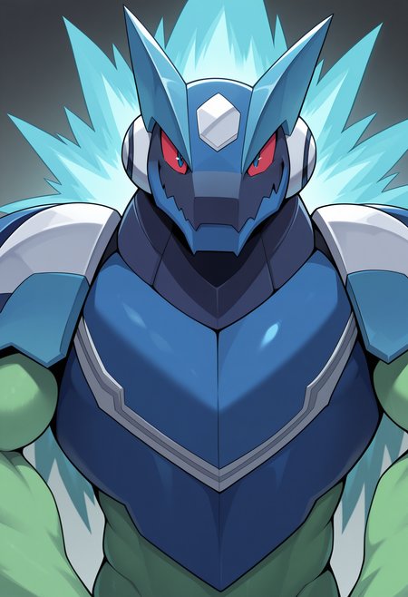 masterpiece, best quality, amazing quality, 1boy, solo, OmegaMM, Colored Sclera, upper body, armor, smile