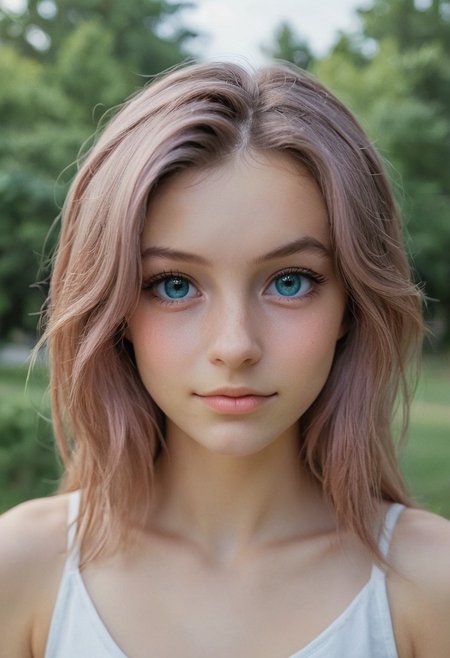 1girl, solo, amy555, cute, portrait, headshot, looking at viewer, outdoors, friendly