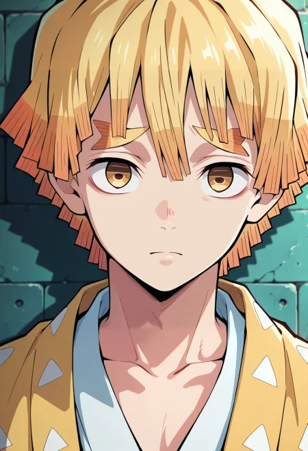 masterpiece, best quality, , , looking at viewer, , 1boy, solo, male focus, <lora:zenitsu_agatsuma_ilxl:0.94>, zenitsu_agatsuma, blonde hair, yellow eyes, short hair, bangs, ,