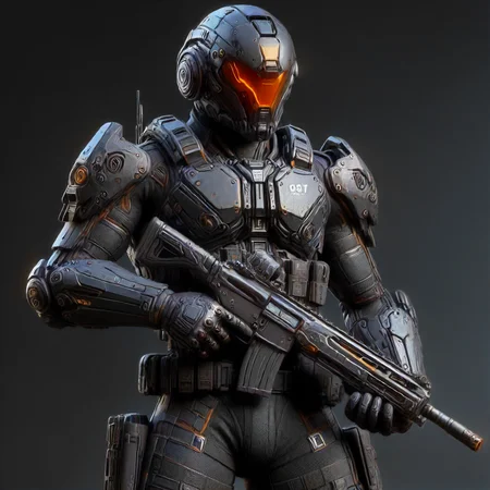 man in mad-bdyarmr, holding Assault Rifle, helmet, night, cyberpunk road, <lora:Neon_Cyberpunk_Bodyarmor_SDXL:0.8> fullbody view, (masterpiece:1.2), best quality, (hyperdetailed, highest detailed:1.2), high resolution textures
, SkinHairDetail-SDXL,  orbitgood-SDXL <lora:World_of_Brimstone_XL:0.7>worldofbrimstone <lora:XL_Weapon_Assault_Rifle_-_By_HailoKnight:0.27>