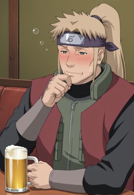solo, masterpiece, modern, new, 1boy, male, masculine face, daddy looking face,

NarutoInoichi, blonde hair, ponytail, forehead protector, vest, sitting, drinking beer, drunk, blush