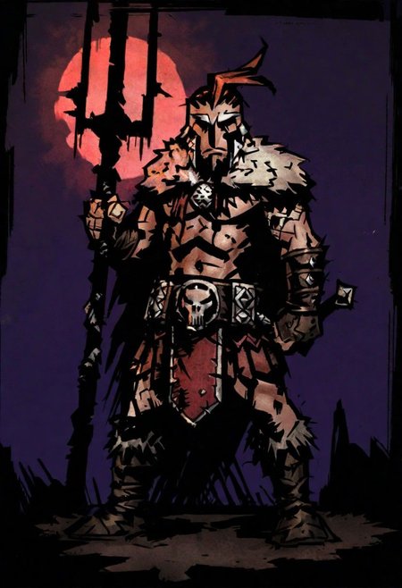 comicish artwork in dgst artstyle, Pagan warrior