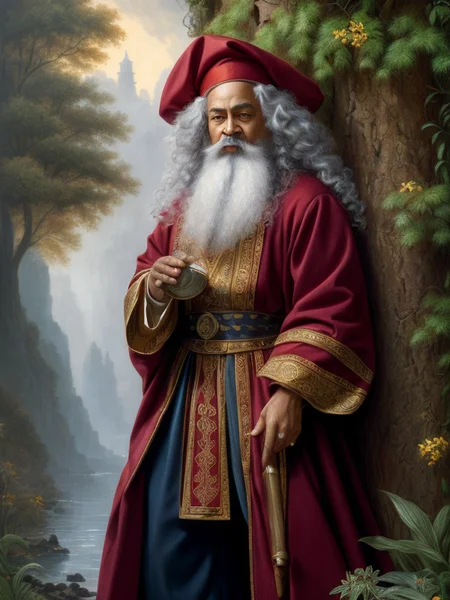 detailed oil painting \(medium\) of m4n3 as a gnome illusionist wearing robes and a jaunty bowler in the style of Clyde Caldwell <lora:LORA-XenoDetailer-v2:0.4> <lyco:neg4all_bdsqlsz_V3.5:1.0> ,  <lyco:GoodHands-beta2:1.0>, (masterpiece, best quality, high quality, highres, ultra-detailed)