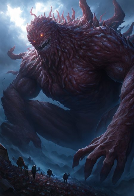 masterpiece, best quality, newest, absurdres, highres, 
TWEV1.0, no humans, monster, giant,