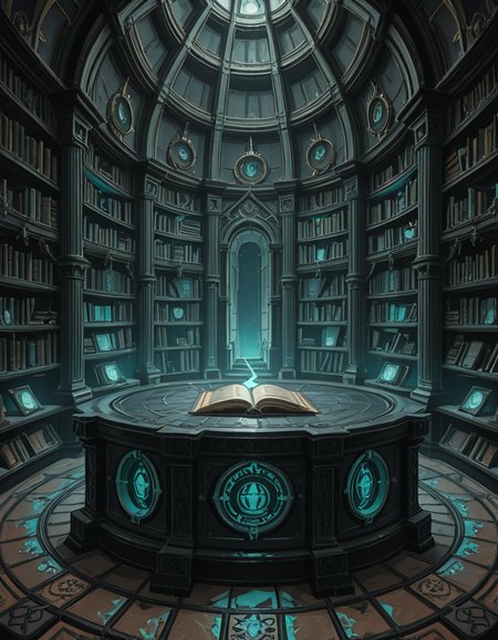 Buried deep within the necromancerâs fortress lies the Library of the Forgotten, an ancient, labyrinthine archive where no living hands have ever turned a page. The immense chamber stretches endlessly into the darkness, its towering bookshelves carved from obsidian and bone, spiraling upwards into unseen heights. The very air hums with an eerie resonance, filled with the whispers of knowledge long abandoned by the mortal world.
The shelves are packed with tomes bound in withered flesh, their covers etched with shifting runes that glow faintly with unholy light. Some books seem to breathe, their spines expanding and contracting like living creatures, while others are locked with chains of rusted iron, sealed by ancient curses too dangerous to be unleashed. Scrolls, brittle with age yet untouched by time, hover in the air, slowly unraveling and reforming, as if reading themselves in a silent, endless cycle.
At the heart of the library stands a massive circular desk, hewn from black stone and inlaid with veins of glowing green energy. Upon its surface, quills made from skeletal fingers hover above open grimoires, tirelessly transcribing forbidden knowledge in ink that shimmers like liquid shadow. Dust does not settle hereâonly the weight of forgotten secrets, pressing down like an invisible hand upon any who dare enter.
Above, the ceiling is a vast cosmic void, an endless expanse of swirling darkness where distant, malevolent stars flicker in unnatural constellations. Occasionally, something moves between the stars, a shape vast and unknowable, watching the library in silence.
In the farthest reaches of the chamber, towering stone monoliths stand, inscribed with ever-shifting text in a thousand dead languages. Some glow faintly, others pulse like beating hearts, their inscriptions rearranging as if whispering among themselves. The floor between them is covered in intricate ritual circles, their markings pulsating with a faint, necrotic glow, hinting at the presence of knowledge too terrible to be contained within mere books.
No footsteps ever disturb the silence, no voices break the eternal stillnessâonly the endless rustling of pages turning on their own, the quiet scraping of phantom quills, and the occasional, distant sound of something shifting among the shelves.
This is not a place of learning.
It is a tomb of knowledge, a repository of secrets too dangerous to be spoken, where books are not just readâthey watch, listen, and remember.
Style & Mood :
- Dark fantasy, gothic horror, necromantic aesthetics
- Cinematic, highly detailed, eerie lighting
- Infernal atmosphere, filled with shadows, glowing runes, and whispering books
- Inspired by the works of ZdzisÅaw BeksiÅski, H.R. Giger, and dark medieval occultism 
<lora:SDXLFaeTastic2400:0.4> <lora:extremely_detailed:0.4> extremely detailed,necromancer l1br4ry, <lora:necromancer_l1br4ry-i:1>, Masterpiece,best quality,hi res,8k,hi res,8k,award winning,(sharp focus, intricate, highly detailed),