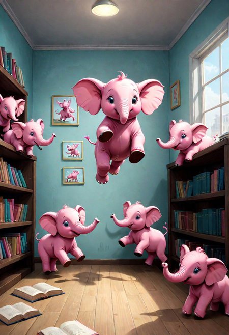Pink elephants running around the room, running and jumping, you big-eared bastards. 