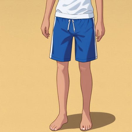 sora,  tan, swim trunks