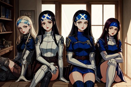highly insanely detailed, masterpiece, top quality, best quality, highres, 4k, 8k, RAW photo, (very aesthetic, beautiful and aesthetic),  
beth_\(megami_tensei\),bethsmtii,shin megami tensei ii,long hair,black hair,straight hair,sleek black,jewelry,cross,headband,red_lipstick,long white gloves,heeled_boots,armored_heels,elbow gloves,elbow pads,thigh boots,belt,belt pouch,katana,sword, 
<lora:zs_Beth:0.6>, 
(1girl:1.3), 1other, 
(quaint mediterranean house) with adobe yellow exterior, flat roof, double-hung windows, modern minimalist doors, vintage lanterns, located in a barren desert wasteland, with cracked earth and the remains of ancient structures, a place of mystery and danger,âââ
