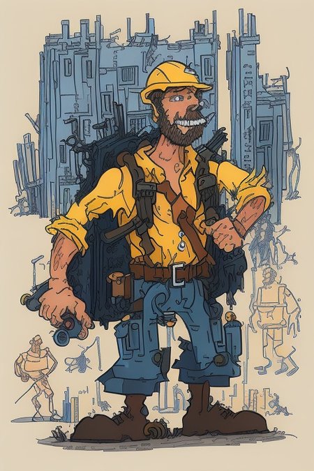 fking_scifi_v2 AsergioA, man construction worker on a city street