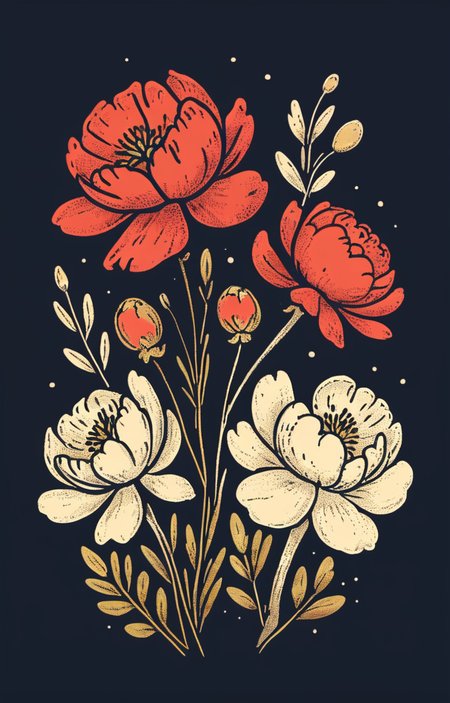 masterpiece,best quality,<lora:tbh10-sdxl:0.9>,illustration, decaying peonies