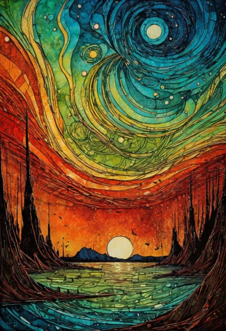 dramatic collagraph by Genndy Tartakovsky