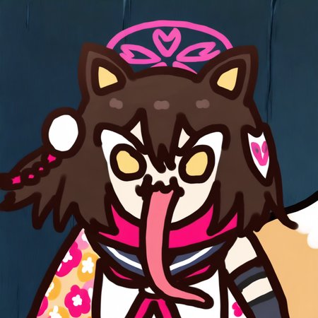 1girl, izuna \(blue archive\), chibi, very long tongue, angry, solo, parody, from front, upper body, classroom background, best quality, amazing quality, best finished, <lora:gwezuna:1>