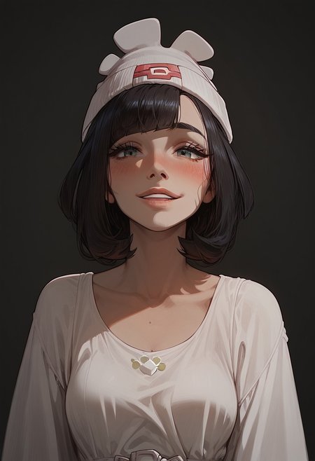 score_9, score_8_up, score_8. score_9, score_8_up, score_7_up, score_6_up, masterpiece, 4k, high quality, (best quality:1.1), ExpressiveH
1girl, Selene_(Pokemon), grey_eyes, black_hair, medium_hair, beanie, medium breasts, blushing, looking at viewer, smiling, g0dd3ss, white dress
green background