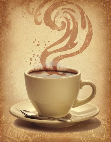cup of coffee with swirling steam  <lora:novuschroma48 style_1:1> novuschroma48 style