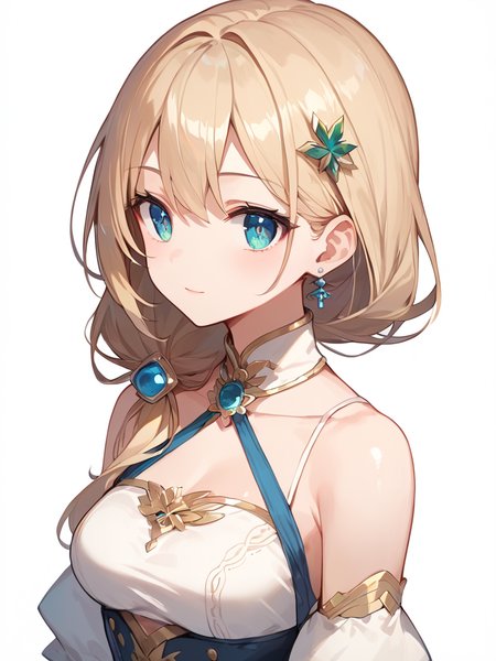score_9, score_8_up, score_7_up,source_anime, high res image,masterpiece,best quality,girl,cute face,clear skin,shiny hair,ultra detailed eyes,simple background,    <lora:lose sidetail_pony_V1.0:1> lose sidetail, side ponytail, hair ornament,long hair,dress