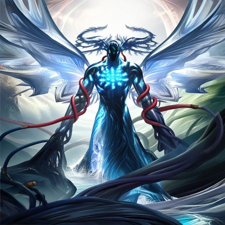 cosmos land ,easynegative, giant hybrid, giant man monster tentacle, in the style of MarbleStatueXL, water dress, (water vortex arm opening facing viewer, blackhole), shadow commander, assault tentacle, should with marble water splashes upwards, menacing, tower gold crown,