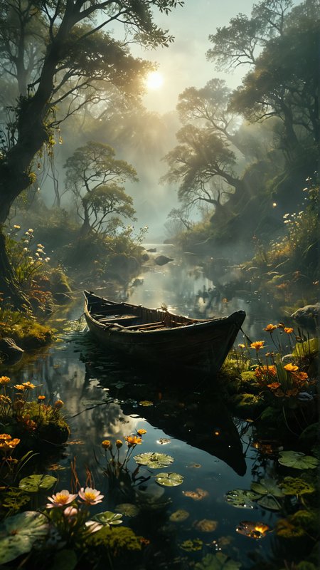 stained glass style a slumbering dreamweaver reclines upon a moss covered islet, surrounded by a halo of soft luminescence that seeps from the wispy tendrils of fog curling around its form like a gentle lover's caress. the dreamer's eyes are half closed, their gaze drifting lazily towards the surface of a glassy lake, where ripples of gold and copper disturb the otherwise perfect reflection of the mist shrouded peaks rising in the distance. as the dreamweaver's hand darts across the water, a scattering of moon petaled flowers floats to the surface, releasing their sweet fragrance into the still air, while a office of silver tailed fish weave through the depths, their gentle splashing creating a soothing melody that seems to harmonize with the dreamer's very breath. . vibrant, beautiful, translucent, intricate, detailed 
many details, extreme detailed, full of details,
Wide range of colors., Dramatic,Dynamic,Cinematic,Sharp details
Insane quality. Insane resolution. Insane details. Masterpiece. 32k resolution.
<lora:add-detail-xl:0.95> <lora:dvr-lnds-sdxl:0.3> dvr-lnds-sdxl <lora:MJ52:0.25> <lora:ral-apoctvisn-sdxl:0.3> ral-apoctvisn <lora:zavy-cntrst-sdxl:0.35> dark, chiaroscuro, low-key <lora:zavy-rmlght-sdxl:0.41> zavy-rmlght <lora:SDXLFaeTastic2400:0.225>