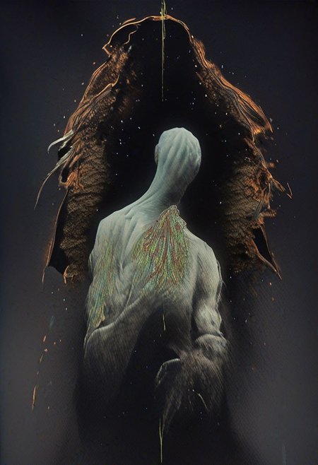 painting of an older man and his adult male lover, spark ignites, tortured souls, peacefulness, revelation, surreal dark smeared background, black and gold mutations tears in fabric , separation of colors, in the style of nicola samori <lora:DarkAnime1:1> <lora:HorrorArt(1):1.2>, glow effects, godrays, Hand drawn, render, 8k, octane render, cinema 4d, blender, dark, atmospheric 4k ultra detailed, cinematic sensual, Sharp focus, humorous illustration, big depth of field, Masterpiece, colors, 3d octane render, 4k, concept art, trending on artstation, hyperrealistic, Vivid colors, extremely detailed CG unity 8k wallpaper, trending on ArtStation, trending on CGSociety, Intricate, High Detail, dramatic, absurdes, a realistic baroque bedroom, white canopy over bed, white drapes, damask patterns, intricate details,    in the style of Vittorio Matteo Corcos