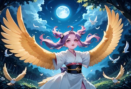 best resolution,score_9,score_8_up,score_7_up,score_6_up,score_8,score_7,score_6,best quality,masterpiece,source_anime,1girl,solo,kawaii,cute,winged_arms,A majestic harpy with dark feathers and glowing red eyes,wearing black japanese kimono,flying soaring through a stormy night sky.moonlight, starlight, firelight,wise,moonlit night sky,wind,cowboy shot,focus on face,dynamic shot, Expressiveh,eyesHD,high gradient eyes,detailed eyes,high definition eyes, <lora:Eyes_High_Definition:0.25> <lora:Expressive_H:0.75> <lora:winged_arm_style:0.85>