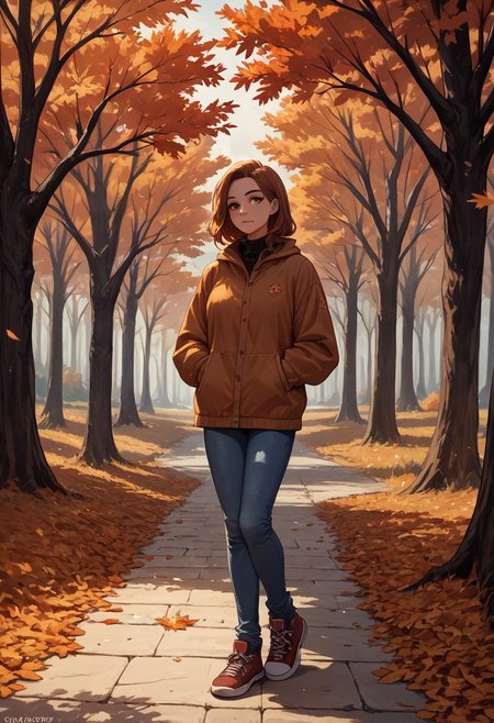 score_9,score_8_up, 1woman, autumn