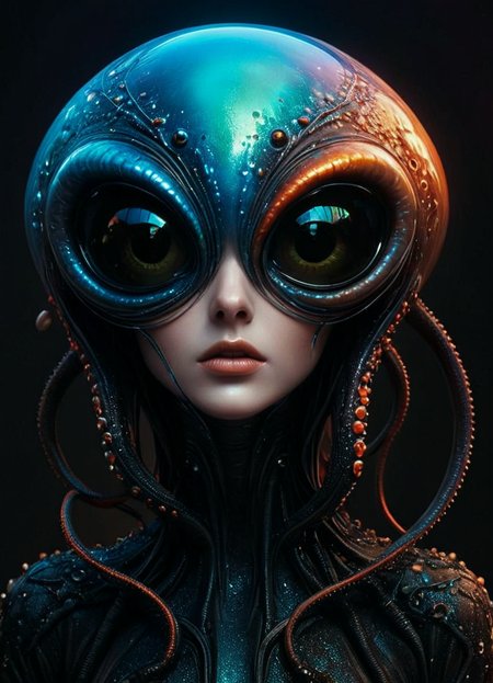 Ombre color scheme of neon blue, neon pink, neon yellow, neon green, neon orange, cinematic photo cinematic photo big eyed alien, Tentacle  mosquito  dark gray and bronze, online sculpture, naoto hattori, jeremy lipking, dark sky-blue and orange neon glitch, subsurface scattering, Photorealistic, Hyperrealistic, analog style, realistic, film photography, soft lighting, heavy shadow, 35mm photograph, film, professional, 4k, highly detailed  <lora:GigerRainbowXL:0.49> g1h3r, <lora:linquivera:0.38> linquivera, liiv1 <lora:Melting_world:0.36> <lora:envyStarlight_v10:0.8> <lora:fx-monsters-XL:0.36>,, subsurface scattering, Photorealistic, Hyperrealistic, analog style, realistic, film photography, soft lighting, heavy shadow, 35mm photograph, film, professional, 4k, highly detailed