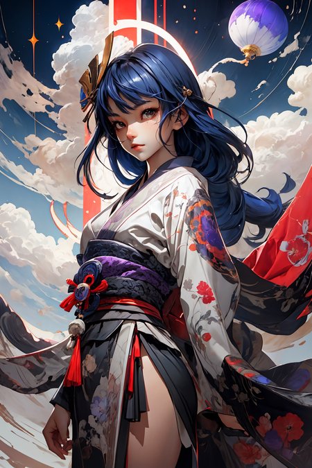 <lora:raidenShogunLora_raidenShogun:0.8> raiden shogun \(genshin impact\),
long purple hair, god, divine being, kimono, 
<lora:more_details:0.4>
 <lora:Cosmic anime-oil fusion v2:0.4> 
<lora:AnimeVibesV3:0.25> animevibes, 
<lora:3DMM_V11:0.5> 3DMM 
<lora:midjourney_20230624181825:0.4> midjourney ,
 <lora:LAS:0.25> colorful, clouds, 
<lora:msw_locon-t2:0.45>
 <lora:wuxia2:0.5> gu, shiny, shiny hair, shiny skin, shiny clothes