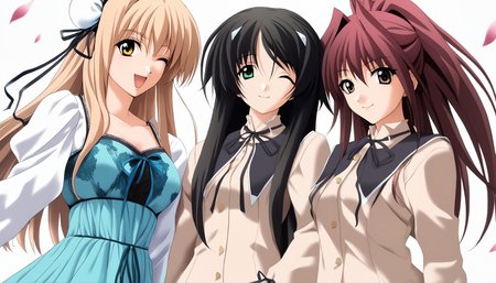 3girls,multiple girls,girl sandwich,simple background,white background,smile,masterpiece,best quality,very aesthetic,absurdres,looking at viewer,smile,(realistic rendering),(impressive scale and proportions),petals,falling petals,photo realistic,
BREAK
1girl,karin,memories off 4,aqua dress,aquakarin,white sleeves,one eye closed,open mouth,slim aqua chest bow,
BREAK
1girl,inori,memories off 4,long sleeves hamasaki uniform,longinori,closed eyes,
BREAK
1girl,miyabi,memories off 4,long sleeves hamasaki uniform,longmiyabi,open mouth,<lora:MemoriesOff4AIOK:0.9>,