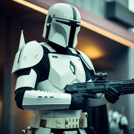 cinematic film still of  <lora:Mandalorian style:1.2>
in star wars universe a blonde white man in a futuristic suit with a gun Mandalorian style, shallow depth of field, vignette, highly detailed, high budget, bokeh, cinemascope, moody, epic, gorgeous, film grain, grainy
