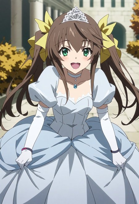 score_9, score_8_up, score_7_up, source_anime, masterpiece, best quality,perfect anatomy,rin, wedding,smile,happy,rating_safe,cowboy shot,looking at viewer,pov,outdoor,blushing,dutch angle  <lora:rin.pony:1>
