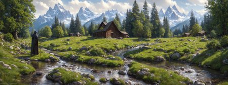 realistic analog photo, award winning photo, 
 <lora:FantasyFarm:0.75> fantfa, background, mountain, stream, trees, foreground, field, house, farm, 
 <lora:FantasyDruid:0.75> 1girl, fadru outfit, hooded cloak, long staff on hand, sitting by the riverside,
high-quality, crisp, sharp, professional-grade, high-resolution, fine detail, accurate colors, low noise, fast shutter speed, wide dynamic range, precise focus, RAW, highres, 8k, uhd, High Dynamic Range, tonemapping, crisp details,