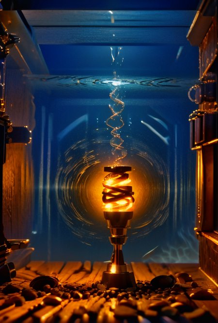 ((digital color))((priceless prototype vortex water-cooled Tesla coil purple plasma alien artifact on billionaire's gold coins counting table))(sublime esoteric hypnotic exquisite wood walls) ((Architectural Digest))((dodge and burn)(corner edge darken vignette)((exposure POP!!! hdr extremely intricate, High (Detail:1.1), Sharp focus, dramatic cinematic light, (8k textures, elegant, ((((cinematic look))))breathtaking, insane details))  
<lora:HDhelper:0.6> 
<lora:Better_Details:0.4>
<lora:ExposureControl:0.7> 
<lora:LCM_1-5:0.7> 
<lora:up-down_lighting:-1> 
<lora:back-front_lighting:-0.9>  
<lora:epiC35mm:0.6> 
<lora:Film-Grain:0.4> 
 <lora:Nlo_CinematicLookEnhancer_v1:0.5>