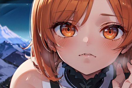 (masterpiece:1.4), 4K8K, (anime style), (high shutterspeed:1.4), (sharp edges), 
SyFyEye1, 
flower rose, 1woman prey with hands togather, neeling, leaning foward, 
wearing Celtic style dress, (Detailed face, Detailed eyes), 
im orange colored roses, Alps in the background,