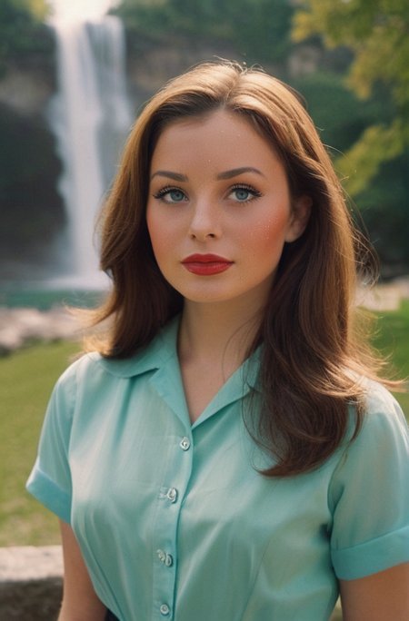 Niagra Falls background setting backdrop((Introduce quality iteratively))((unambiguous unequivocal sampling))((award winning Jeanne Crain bubbles Peter Stackpole, long full wavy shiny ebullient head of hair, intense stare, large speclar glinting  glimmering  enchanting eyes, bold makeup, vivid lipstick, confident pose, warm tones))((Surreal Glow, Crimson Flow, Enigmatic Essence, Dreamlike Tranquility, Luminous Contrast))((exposure POP!!!)(extreme depth of field)(bokah effect)(old photo effect)(soulical black point)((art of genius))(musical gradients)((1950's colors wildly saturated hues))((dark vignette))f(x)
<lora:LCM-LoRA-XL_V1:0.21>
<lora:SDXLHighDetail_v5:0.3>
