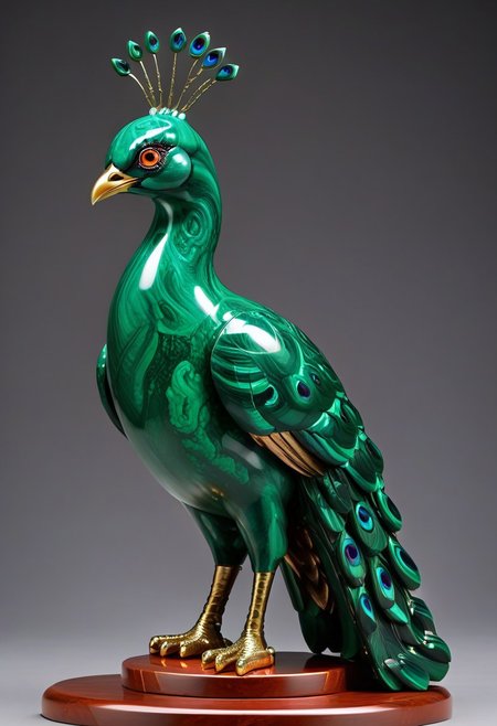 (a Peacock bird made out of malachite_style with sparkle eyes), smile, excited, masterpiece, best quality, good quality, newest, fire  explosion, crazy, creative, malachite_style, (alienworld)
