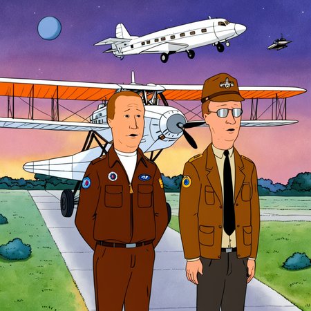 cartoon of  Wright Brothers  in a scene from a Contemporary Sci-Fi movie, directed by Wes Anderson
(in kingofthehill style:1.5)
<lora:xl_more_art-full_v1:0.5> <lora:add-detail-xl:0.45>  <lora:kingofthehillstyleXL_v.10.1:0.8>