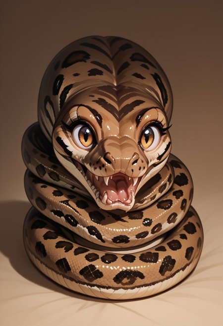 score_9, score_8_up, score_7_up, score_6_up, score_7_up, score_6_up, source_furry, 1girl, solo, fbigasssnek, feral snake, portrait, cute, open mouth, fangs, chibi, ^_^