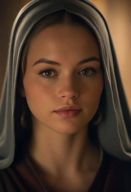 photo of Guin as a medieval peasant girl, (sharp focus:1.2), studio lighting, shallow depth of field, sweet face, shy, cinematic lighting, ((realistic skin texture)), 35mm DSLR photo, bokeh, Guinwen